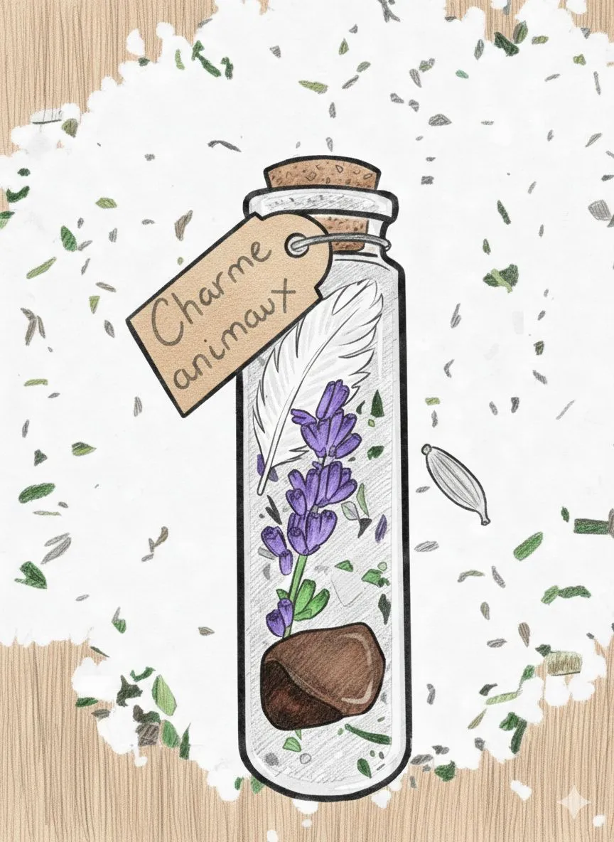 Fiole de composants du Sort de Charme des Animaux